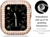Inne modne akcesoria Diamentowe okładka zegarek dla Apple Watch Series 8 45 mm 41 mm 40 mm 44 mm 38 mm 42 mm Bling Bube Ochrona dla iWatch 7 6 5 4 3 2 1 J230413