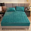 Ensembles de draps Couvre-matelas en velours matelassé épais hiver drap-housse en peluche Couple chaud doux élastique couvre-lit en polaire PadCoverNo taie d'oreiller 231110