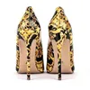 Dress Shoes 2023 Printed Pump Fashion Brand Sexy Pointed Toe 12 10 8 6 Cm Stiletto Nude High Heels Size 42 43 45 231113