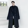 Płaszcze męskie płaszcze płaszcze mężczyzn Vintage koreańska moda dwuosobowa luźna przyczynowa długą płaszcz jesień zima mężczyzna płaszcza płaszcza 230413