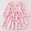 Roupas familiares de combinação de família Girlymax inverno Natal bebê meninas boutique infantil Roupa Roupa Rosa Papai Noel Milk Silk Gingham Dress Dress Pants Conjunto 230412