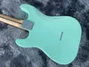 China electric guitar green color white pearl pickguard basswood body maple neck 6 strings