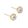 Stud Earrings Flower With Zircon Style Glam Fashion Good Jewerly For Women 2023 Gift In 925 Sterling Silver Super Deal