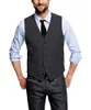 Men's Vests Herringbone Brown Men Vest Wool Tweed Business Waistcoat Jacket Casual Slim Fit For Groosmen Man Wedding