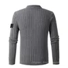 Pull tricoté à manches longues pour homme, col torsadé, col mi-haut, fermeture éclair, vêtements de base décontractés, nouvelle collection automne hiver