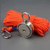 Red magnets Salvage Neodymium Double Sided 100KG Vertical N52 Strong Searching Fishing Magnets 15M Rope Options Qvedh