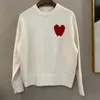 私はパリアミスデザイナーセーターアミスウォータージャンパーフーディー冬の厚いスウェットシャツjacquard a-word red love heart pullover men amiparis ux47