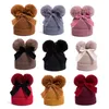 Cappelli Cappellini Roba per bambini Cappello con doppio pompon Cappello invernale lavorato a maglia per bambini Ragazza calda per bambini più spessi Cappellino per berretti per neonati