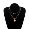 Pendant Necklaces Fashion Elegant Imitation Pearl Thick Chains Round Necklace For Women Punk Geometric Sweater Jewelry