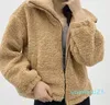 Fleece Jacket High Neck Yoga Tops Fu-Zip Psh Warm Coat Relaxed Fit Outdoor Sweatshirt Long Sleeve