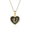 Ожерелья с подвесками в форме сердца, 26 букв, ожерелье с надписью «Любовь», металлическая цепочка на ключицы, колье для девочек, свадебные украшения, аксессуары, подарок