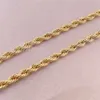 Colares de pingentes Cadeia de corda de ouro sólida para homens AU750 Jóias de colar de ouro AU750 Idéia de presente personalizada com cadeia de ouro real AU750
