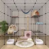 Kattenmanden Meerlaagse smeedijzeren kooien Villa Huisdierproduct Supergrote vrije ruimte Binnenhuismontage Kooihuis Z