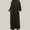 Etniska kläder Ramadan Eid Hoody Abaya Sydd Hijab Sharf Nida Jilbab Muslim Bönklänning Plain Abayas för kvinnor Kaftan Robe Islam Dubai