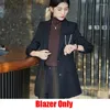 Damen Zweiteilige Hosen Hochwertige Faser Damen Grauer Blazer Damen Business Anzüge Hose Und Jacken Sets Büroarbeitsuniform Hosenanzüge