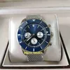 BLS V2 men watches AB0162121C1A1 44mm blue Stainless Ceramic Bezel Chronograph Back transparent 7750 Movement Automatic mechanical mens watch Mr wristwatches