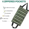 Tool Bag Canvas Tool Roll Up Bag Tool Pouch With 6 Zipper Pockets Large Capacity Tools Wrap Roll Storage Case Hand-held Tool Tote 230413