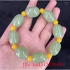 Bangle Customized Natural An Jade Beds Acessórios elásticos de pulseira Diy Diy Luy Women Jewelry Feminino Exorcismo Amuleto