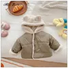 Coat Unisex Baby Coats Think Hoodied Soild Warm Birthday Year 1-5 Yrs Boy Girls Winter Toddler Clothes Elegant Kids Jackets Tops 231110
