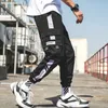 Herrenhose Hip Hop Bänder Cargohose Herren Joggerhose Herren Streetwear Militärhose Mode Männlich Elastische Taille Hose Baumwolle Schwarz 230413