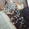 Подвесные ожерелья Коттвур Леди Дева Мария Медаль Католическое распятие Крест Чистый белый хрустальный молитв