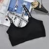 Yoga Outfit Women Fitness Top Sports Bra A-D Black White Running Gym Crop Push Up Letters For Cup