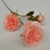 Dekorativa blommor 70 cm 3-utdragna konstgjorda Peony brasilianska rosen Silk Flower Wedding El Decoration