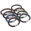 Strand 1 Pc 8mm Colorful Simple Fashion Style Wide PU Woven Leather Rope Bracelet For Men Women Couple Jewelry Gifts