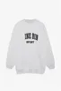 Women's Hoodies & Sweatshirts Hand Embroidery Loose O-neck Sweatshirt Letters Cotton Red Long Sleeve Casual Female Simple Pullovers