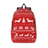 Mochila engraçado natal vermelho mochilas de viagem menino menina de alta qualidade bonito dachshunds animais sacos de escola casual mochila