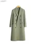 Trench-coat à col rabattu pour femme, tendance, tendance, automne-hiver, solide, doux, Long, 2023, L231112