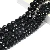 Loose Gemstones Fine Natural Stone Faceted Black Tourmaline Round Gemstone Spacer Beads For Jewelry Making DIY Bracelet Necklace 6/8/10MM