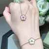 Pendant Necklaces Fashion Brand Rose Gold Plum Blossom Seven Star Ladybug Necklace Bracelet Womens Simple Party Gift High Grade Jewelry 231113