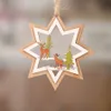 パーティーの家の装飾のためのクリスマス木製の装飾3Dハンギングスライススタースノーマンクリスマスツリーペンダントデコレーション