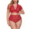 2023 Nya sexiga underkläder stor storlek Förförisk sida Öppen trepunktsgaffel Släpp nattdress Kvinnlig transparent flirty pyjamas