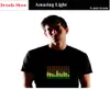 Herr t-shirts låter aktiv utjämnar el t shirt utjämnar ljus upp led t-skjorta blinkande musik aktiverad LED t-shirt 230413