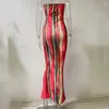 Abiti casual Sexy Y2k Tie Dye Bodycon Women Dress Party Abiti Fasciatura Ladies Maxi Elegante Summer Long Woman Clothes Robe