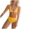 Women's Swimwear Ladies Sexy Split Swimsuit Monochrome Sling High Waist Bikini Tankini Women 2023 Bathing Suits