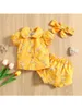 Наборы одежды рожденные девочка короткие брюки наряды цветочные спечатки рукава кукол топы воротнички