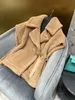 Women's Wool Blends Max Teddy Bear Shawn Kvinnlig Autumn Winter Camel Jacka Sheel Coat Lapel Short Alpaca Silk High-End Fashion Jacket 231113