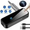 Yeni AUX 5.0 Adaptör 3.5mm Jack Kablosuz Ses Alıcı Handfree Bluetooth Araç Kiti Telefon Otomatik Verici N3P6