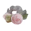 Koreaanse vrouw Rose Blossom Design Elastics Hair Band Girls Leuke gaas scrunchies Hair Ties Ladies Ponytail Houd haaraccessoires vast