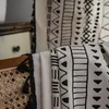 Perde Boho Yatak Odası Dekorasyon Oturma Odası Ev İç Bölücü Hazır Pamuk Pamuk Pubsel Siyah Beyaz Drapes