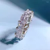 Anéis de cluster SpringLady 925 Sterling Silver Marquise Cut Alto Carbono Diamante Gemstone Fine Jewelry 18K Banhado A Ouro Anel Banda de Casamento