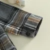 Coat Todder Baby Girl Boy Flannel Jacket Little Kid Button Down Plaid Shacket Coat Fall Winter Hoodie Shirt Clothes 231110