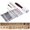 Freeshipping 25 Pcs/lot Craft Leather Carving Knife Blade Tools Stamps For Needlework Leather Hammer Embossing Beveler Kit Diy Leather Vujq