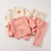 Set di abbigliamento Bambini Autunno Inverno Set casual Caldo e morbido Pantaloni maglione simpatico cartone animato Abito a due pezzi 0 24M 231113