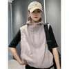 Women's Vests Vintage Hooded Vest Women Sleeveless Cardigan Korean Fashion Zipper Outdoor Jacket Sweatshirts High Quality