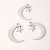 Ciondoli 20PCS Pendenti in argento tibetano con stella di luna celeste a mezzaluna per collane che fanno risultati di gioielli 44x32mm