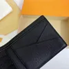 Mens Wallet 5a äkta läderdesigners män rutiga plånböcker designer purses lyx läder korta plånbokskort mynt hållare plånböcker klassisk fickväska originallåda